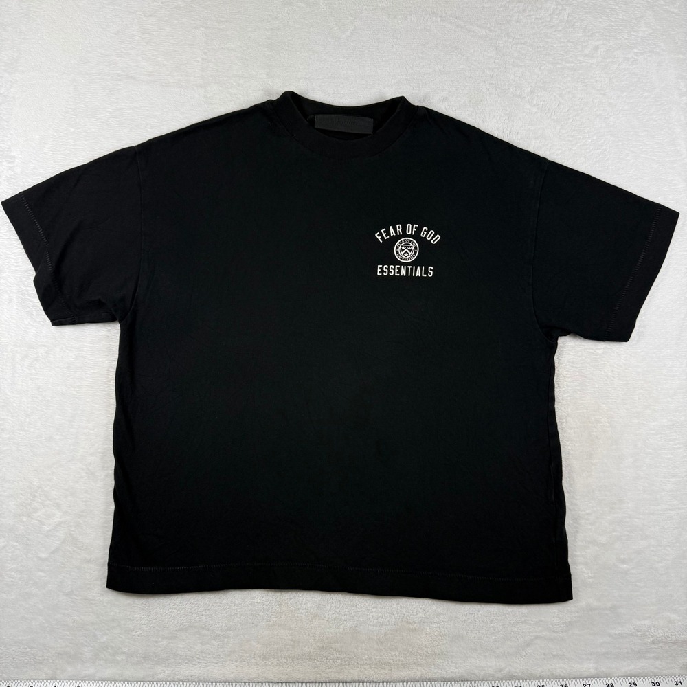 Fear of God Essentials University Crest T-Shirt Black Kids Youth Size 10